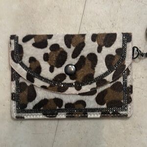 Black and Brown Animal Print Key & Card Holder